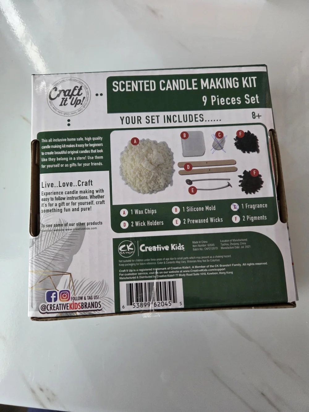 Christmas Tree  Candle Making Kit - Green